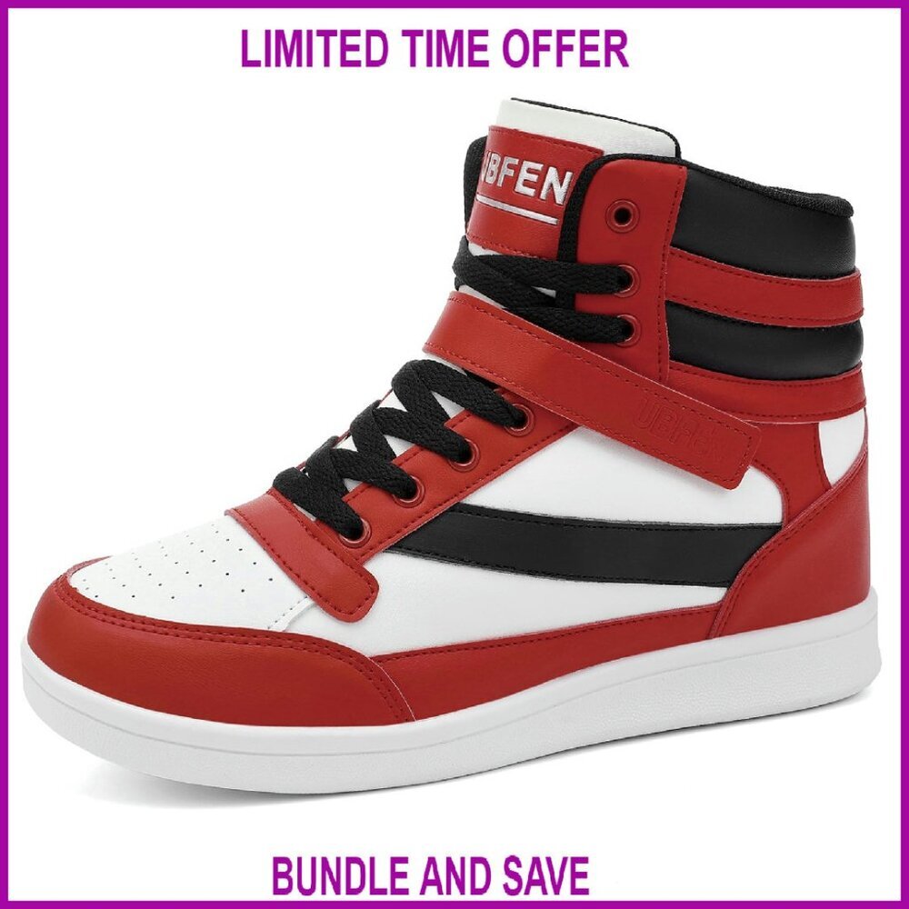 Women's High Top Sneakers with Hidden Wedge Heel Ankle Support 2 Inch Height